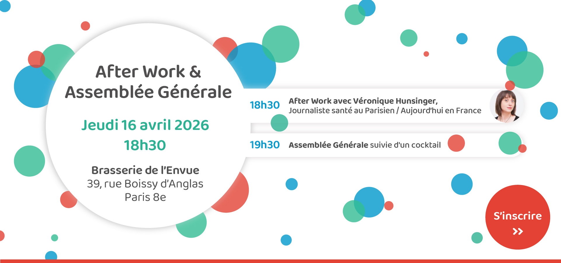 Programme des prochaines Rencontres : After work avec Véronique HUnsinger pui assemblée génerale.
